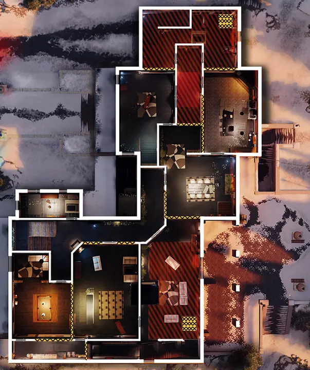 Chalet 1F floor plan with Bar / Gaming Room