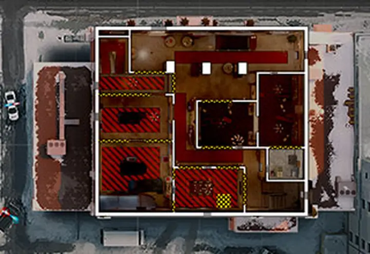 Kafe Dostoyevsky 2F floor plan with Reading Room / Fireplace Hall