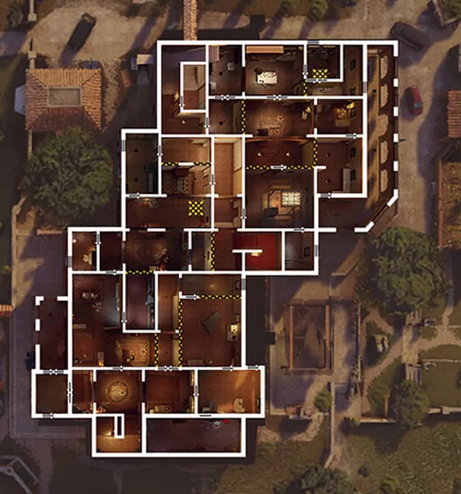 Villa 1F floor plan with Kitchen / Dining Room