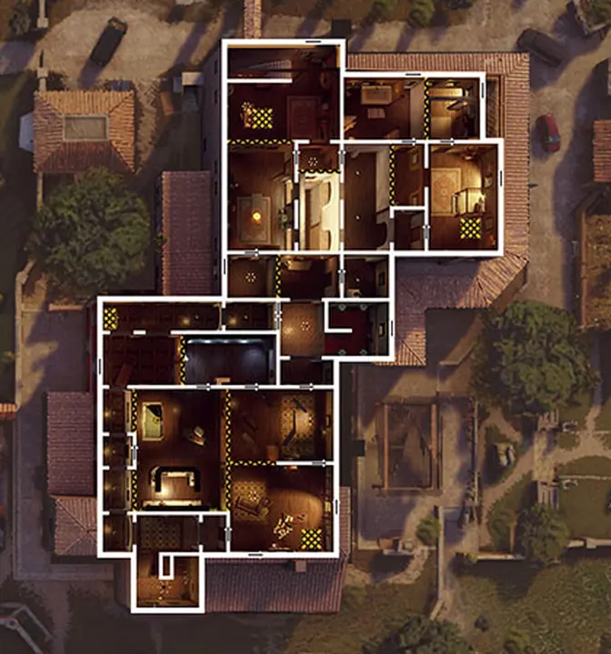 Villa 2F floor plan with Trophy Room / Statuary Room